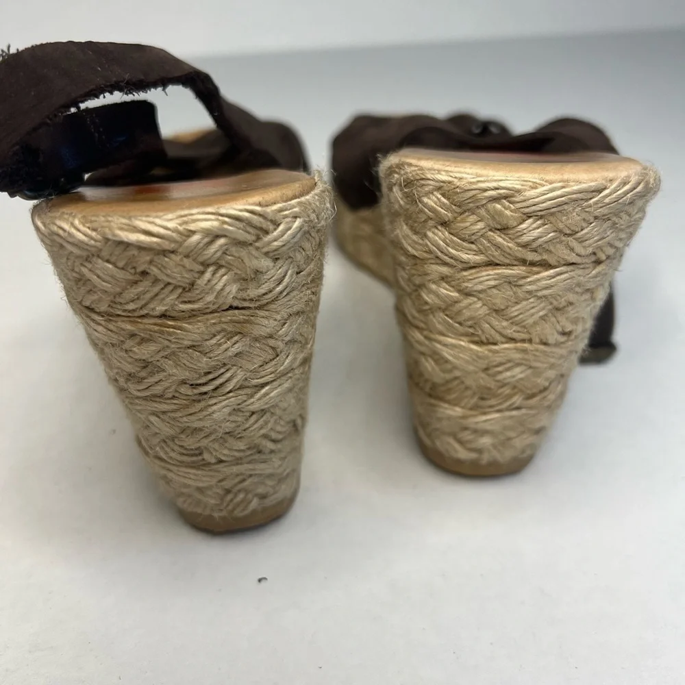 KORS Michael Kors Jute Wrapped Espadrille Wedge Slingback Sandals